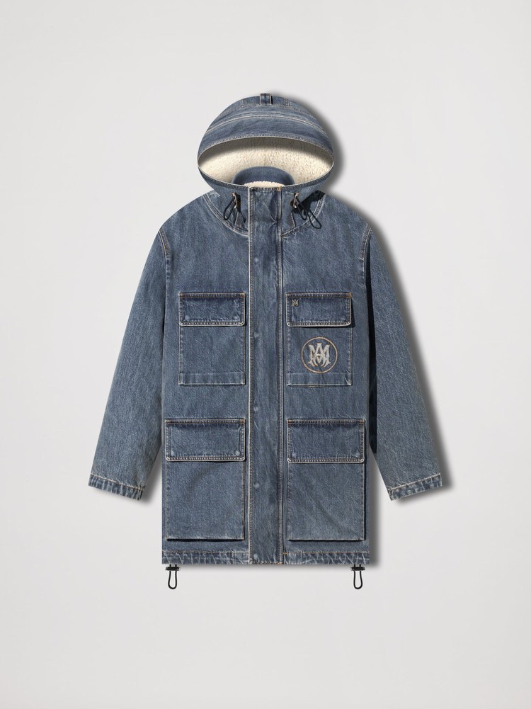 Amiri Denim Parka Jacka Herr Indigo | 95830-CYMA