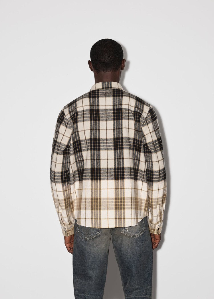 Amiri Dip Dye Plaid Skjorta Herr Bruna | 69182-MBGS