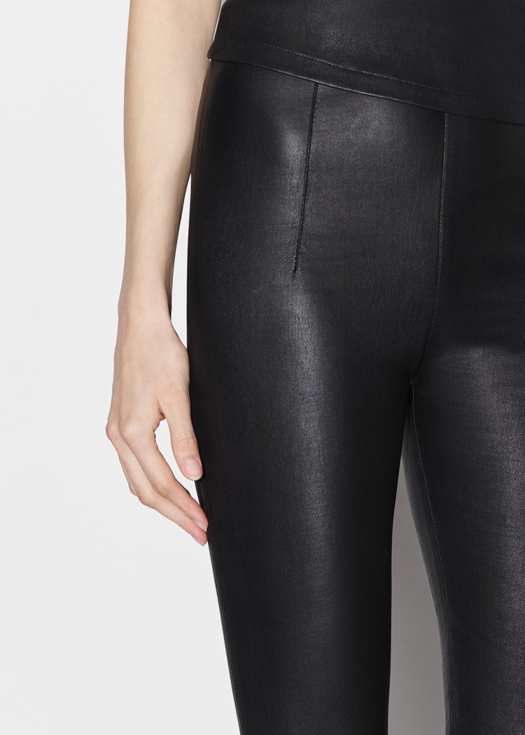 Amiri Flare Legging Läderbyxor Dam Svarta | 30285-PISM