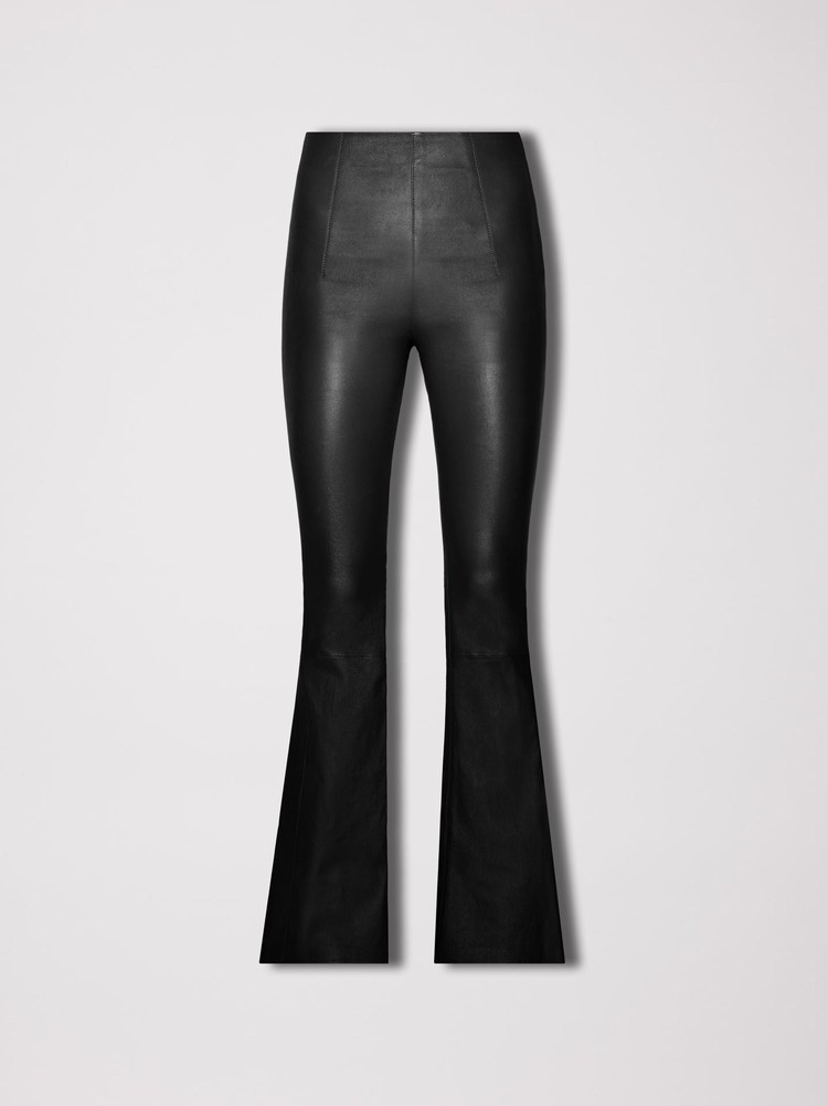 Amiri Flare Legging Läderbyxor Dam Svarta | 30285-PISM