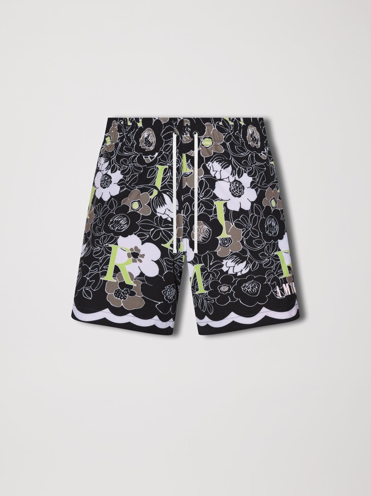 Amiri Flower Badbyxor Herr Svarta | 45926-PQJC