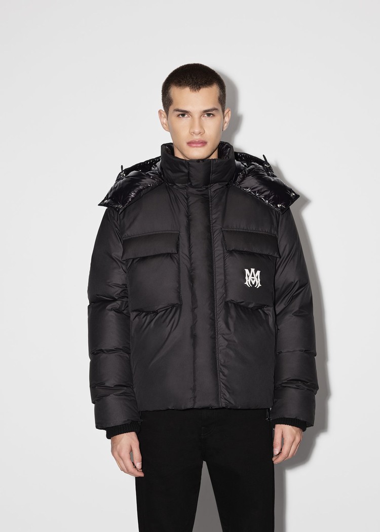 Amiri Hooded Down Puffer Jacka Herr Svarta | 57628-PCUA