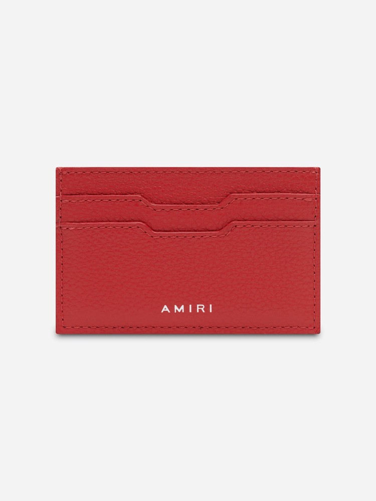 Amiri Iconic Embossed Läder Card Holder Plånbok Röda | 25694-XGHF