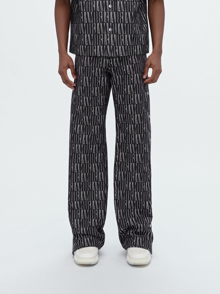 Amiri Jacquard Snap Off Jeans Herr Svarta | 64901-NBVW