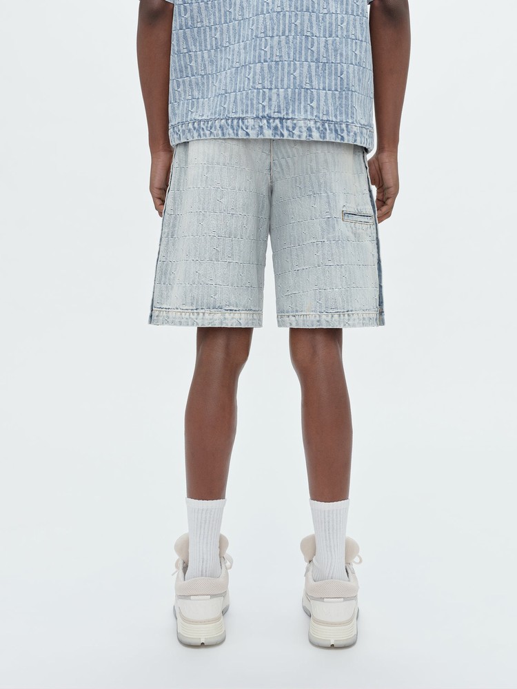 Amiri Jacquard Snap Off Shorts Herr Grå Indigo | 39207-FUDP