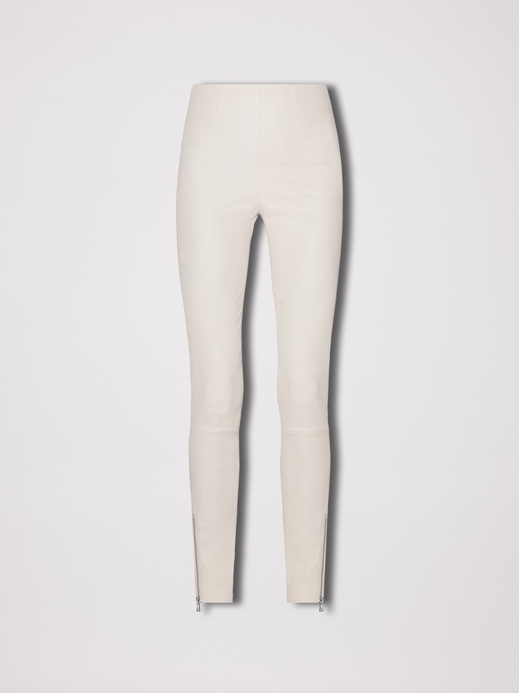 Amiri Legging Läderbyxor Dam Vita | 08275-BNJP