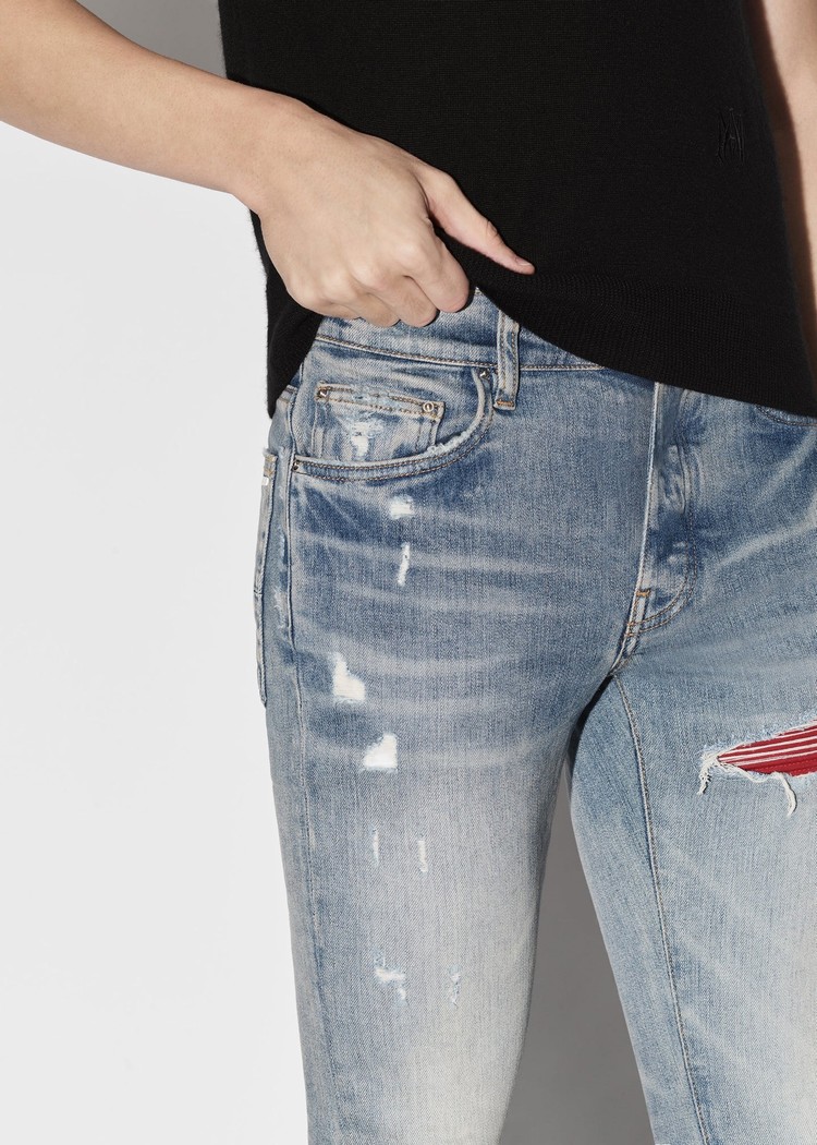 Amiri Lunar New Year Mx1 Jeans Herr Indigo Röda | 61328-ZOHW