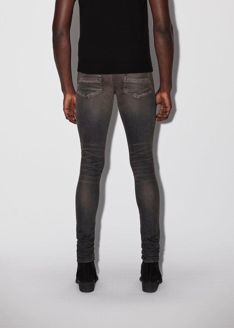 Amiri Läder Thrasher Jeans Herr Mörkindigo | 70642-JXVT