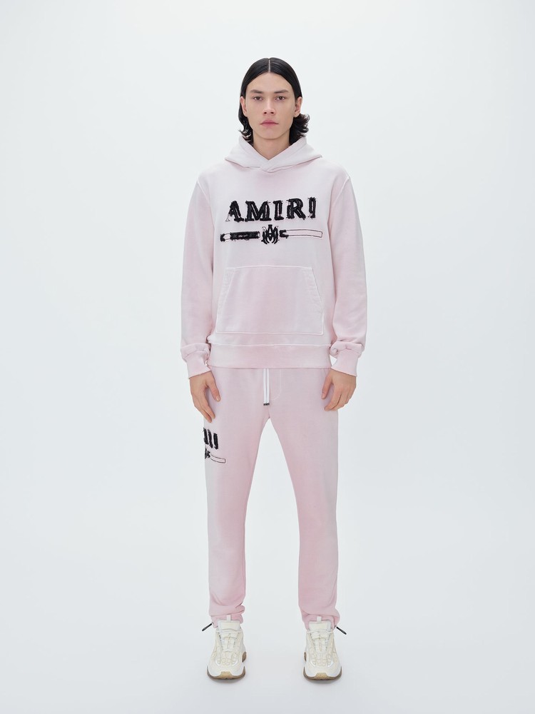 Amiri M.A. Bar Applique Hoodie Herr Rosa | 86915-WMQH