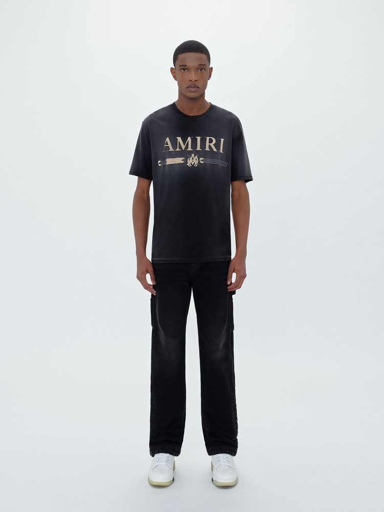 Amiri M.A. Bar Applique T-shirt Herr Svarta | 43827-HBTL