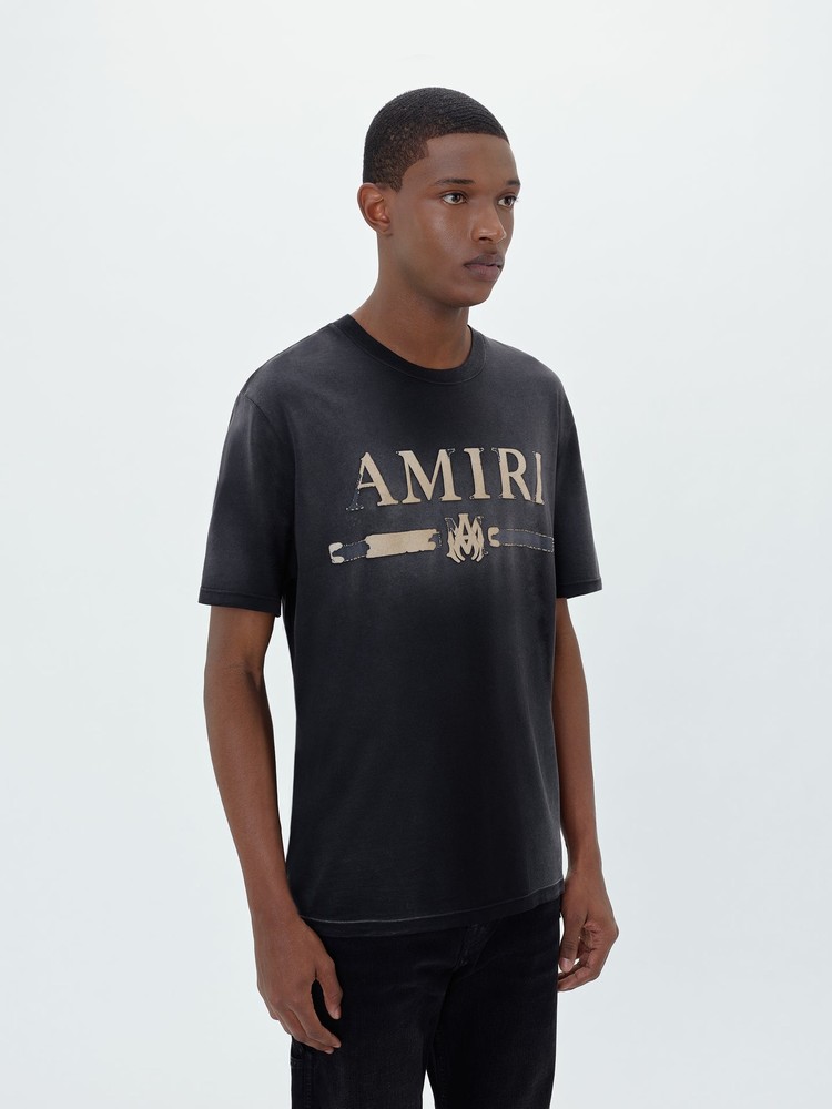 Amiri M.A. Bar Applique T-shirt Herr Svarta | 43827-HBTL