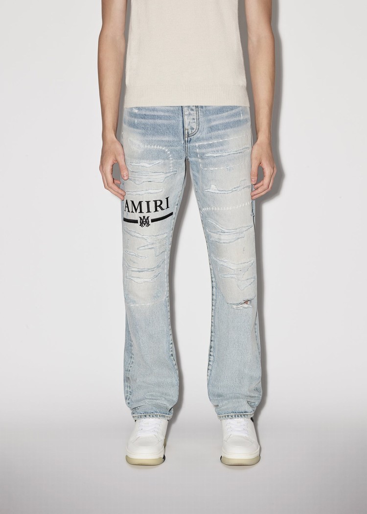 Amiri M.A. Bar Logo Hetero Jeans Herr Grå Indigo | 32416-CVOS