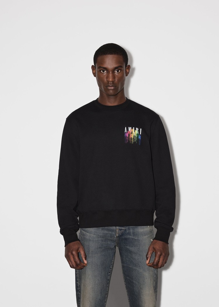 Amiri M.A. Drip Collage Crewneck Tröjor Herr Svarta | 09784-UHJM