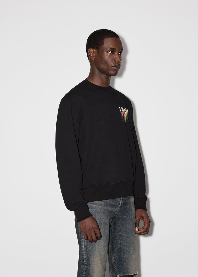 Amiri M.A. Drip Collage Crewneck Tröjor Herr Svarta | 09784-UHJM