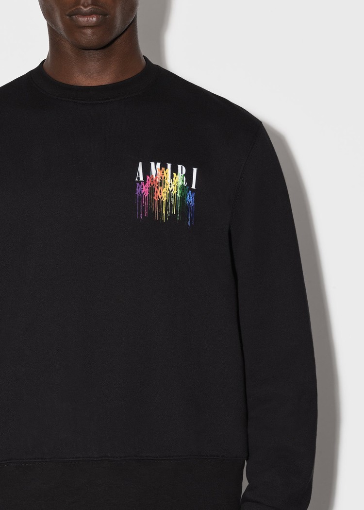 Amiri M.A. Drip Collage Crewneck Tröjor Herr Svarta | 09784-UHJM