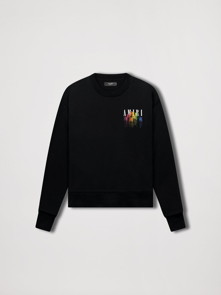 Amiri M.A. Drip Collage Crewneck Tröjor Herr Svarta | 09784-UHJM