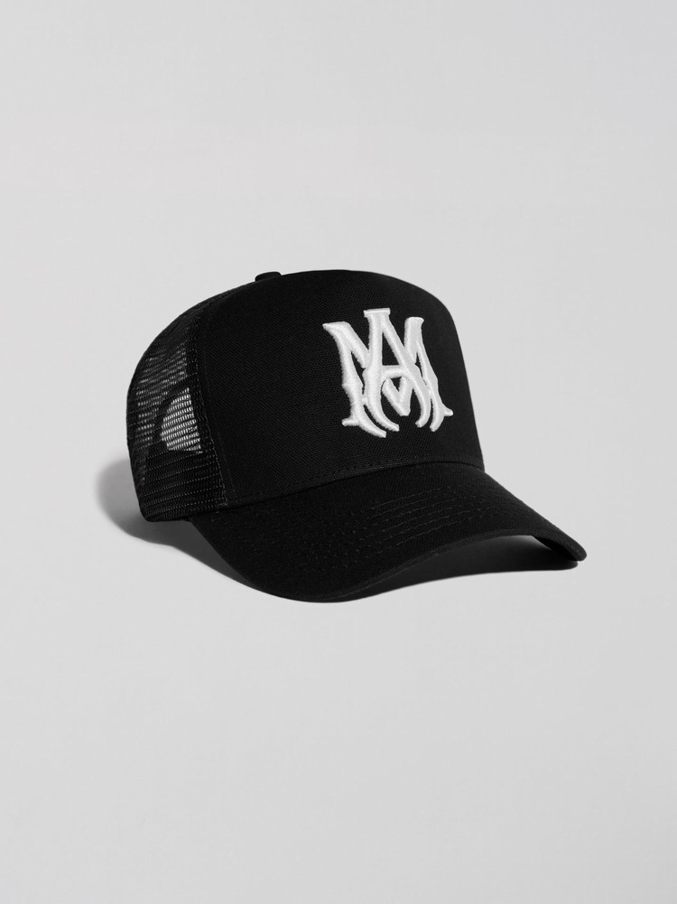 Amiri M.A. Logo Trucker Hatt Svarta Vita | 50986-UYIV