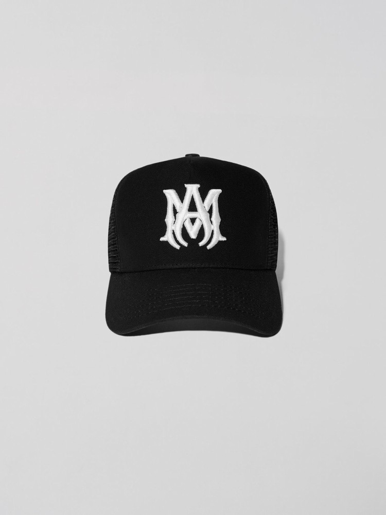 Amiri M.A. Logo Trucker Hatt Svarta Vita | 50986-UYIV