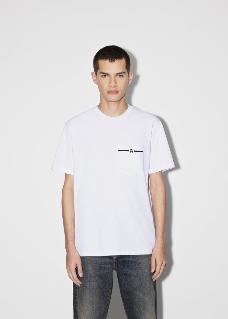 Amiri M.A. Pocket T-shirt Herr Vita | 91753-JFCU