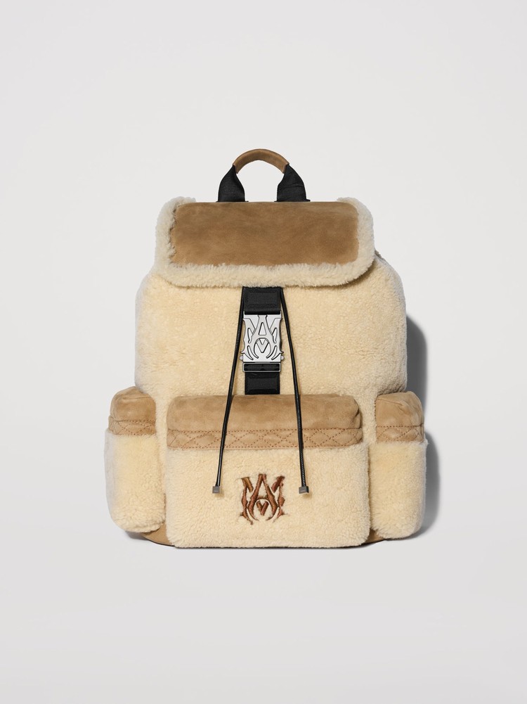 Amiri M.A. Shearling Ryggsäck Beige | 72968-LOPT