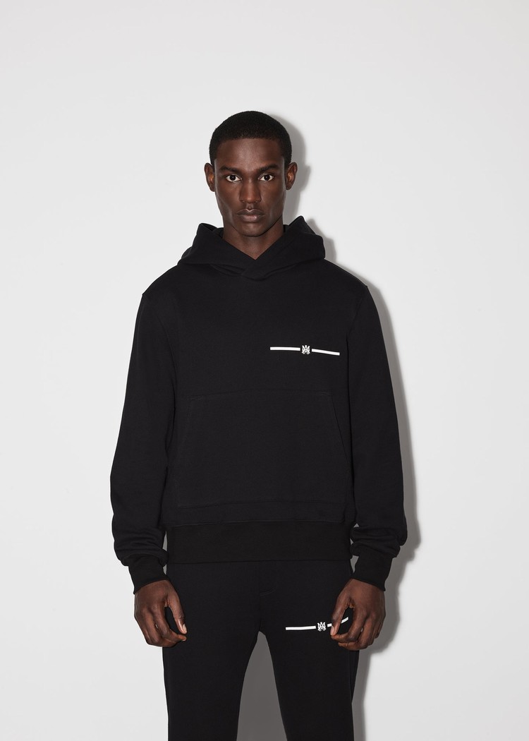 Amiri Micro M.A. Bar Hoodie Herr Svarta | 73684-ZOVG