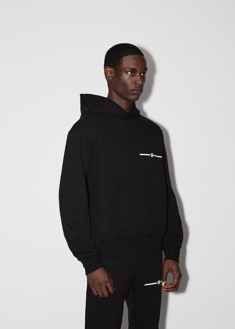 Amiri Micro M.A. Bar Hoodie Herr Svarta | 73684-ZOVG