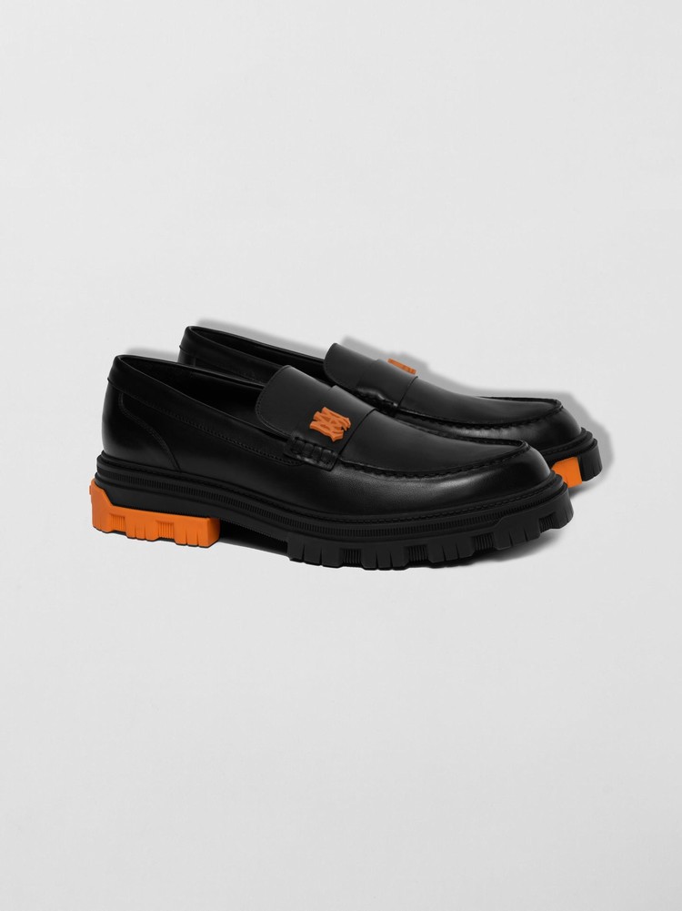 Amiri Military Slip On Loafers Dam Svarta Orange | 15793-LQNG