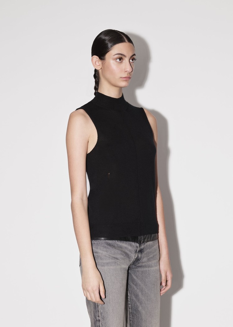 Amiri Mock Neck Halter Stickat Dam Svarta | 25791-FCVB