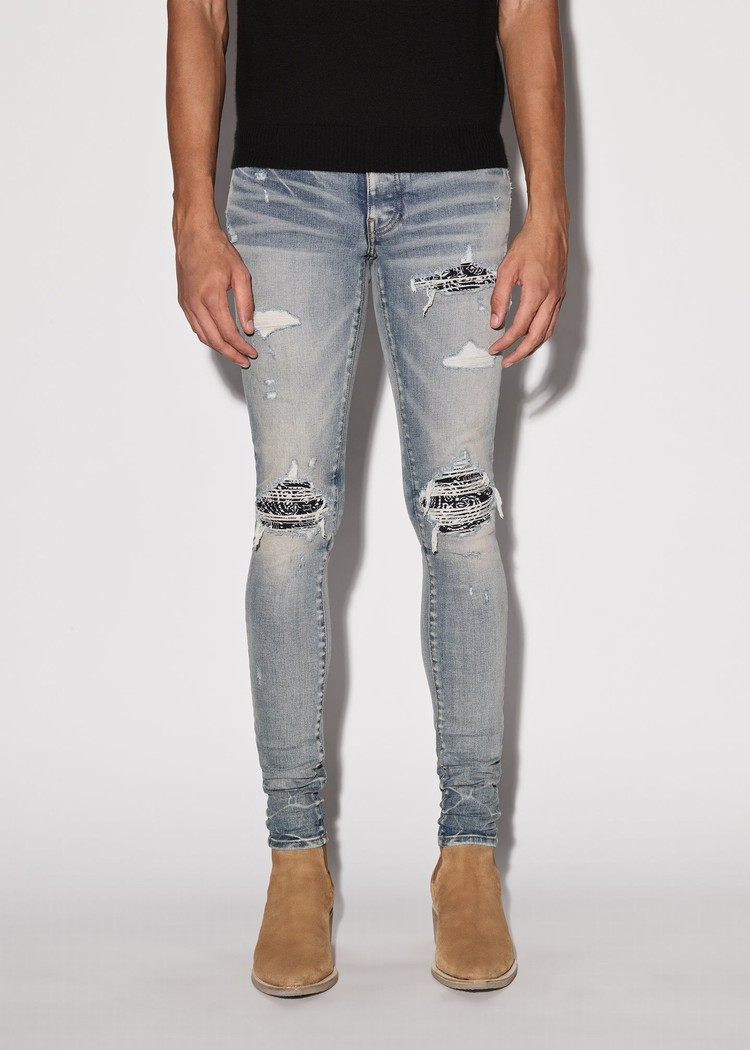 Amiri Mx1 Bandana Jeans Herr Indigo | 39618-IYBH