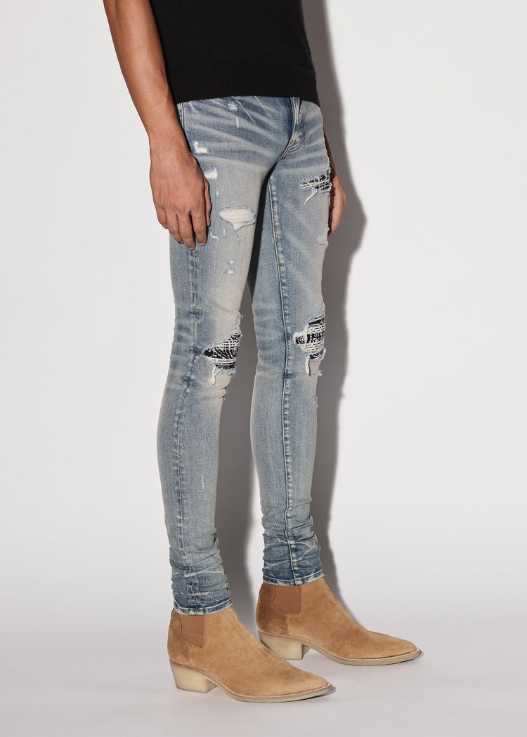 Amiri Mx1 Bandana Jeans Herr Indigo | 39618-IYBH