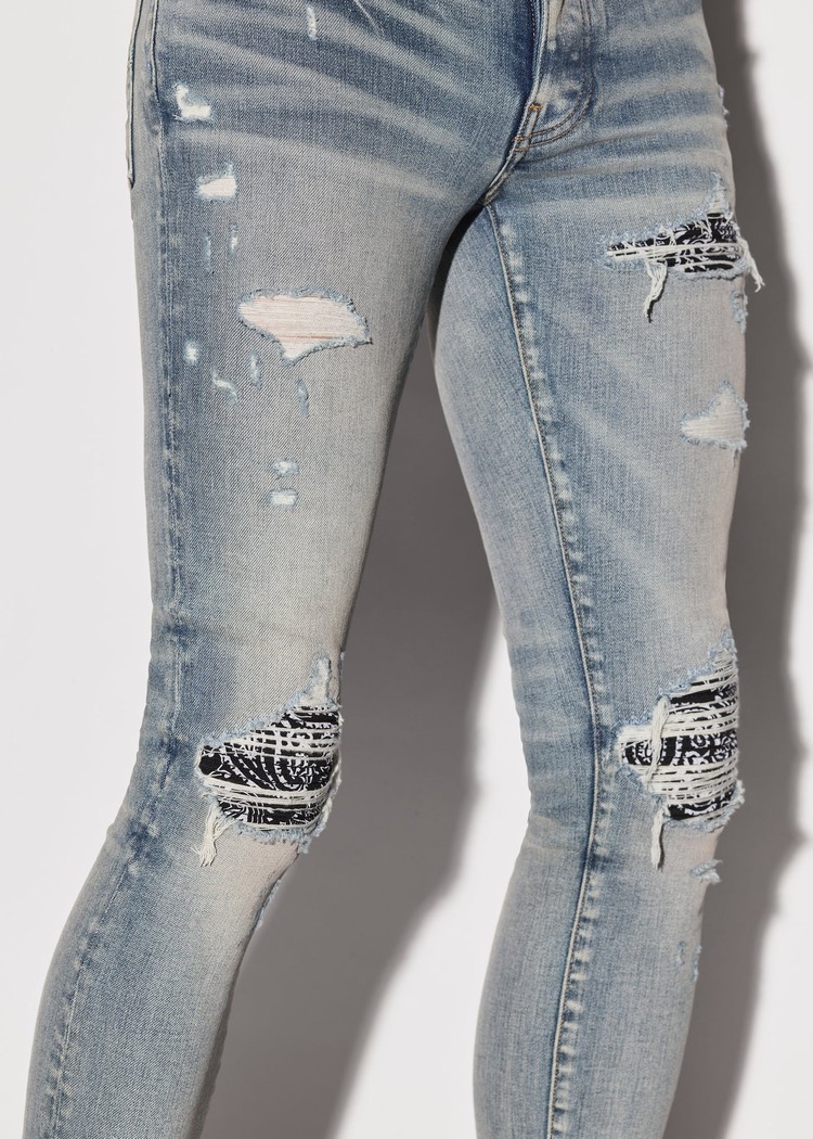 Amiri Mx1 Bandana Jeans Herr Indigo | 39618-IYBH