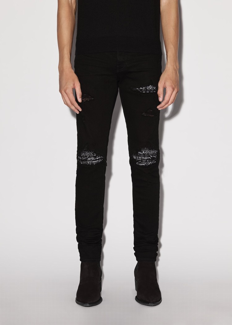 Amiri Mx1 Bandana Jeans Herr Svarta | 52947-GWJM