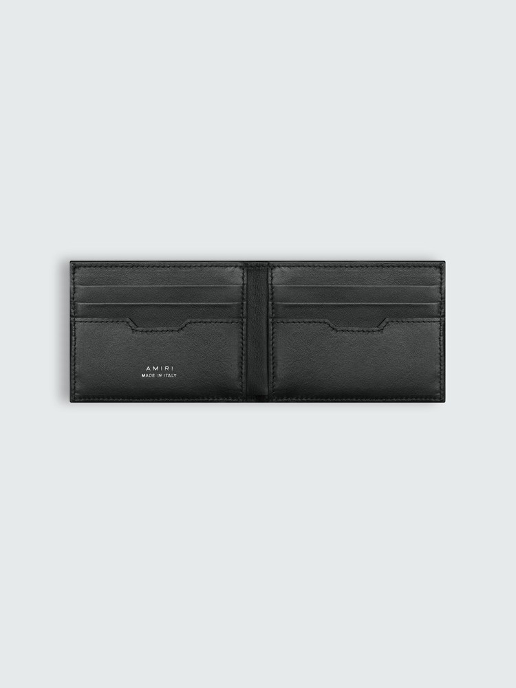 Amiri Nappa Logo Print Bifold Plånbok Svarta | 04873-RSQI