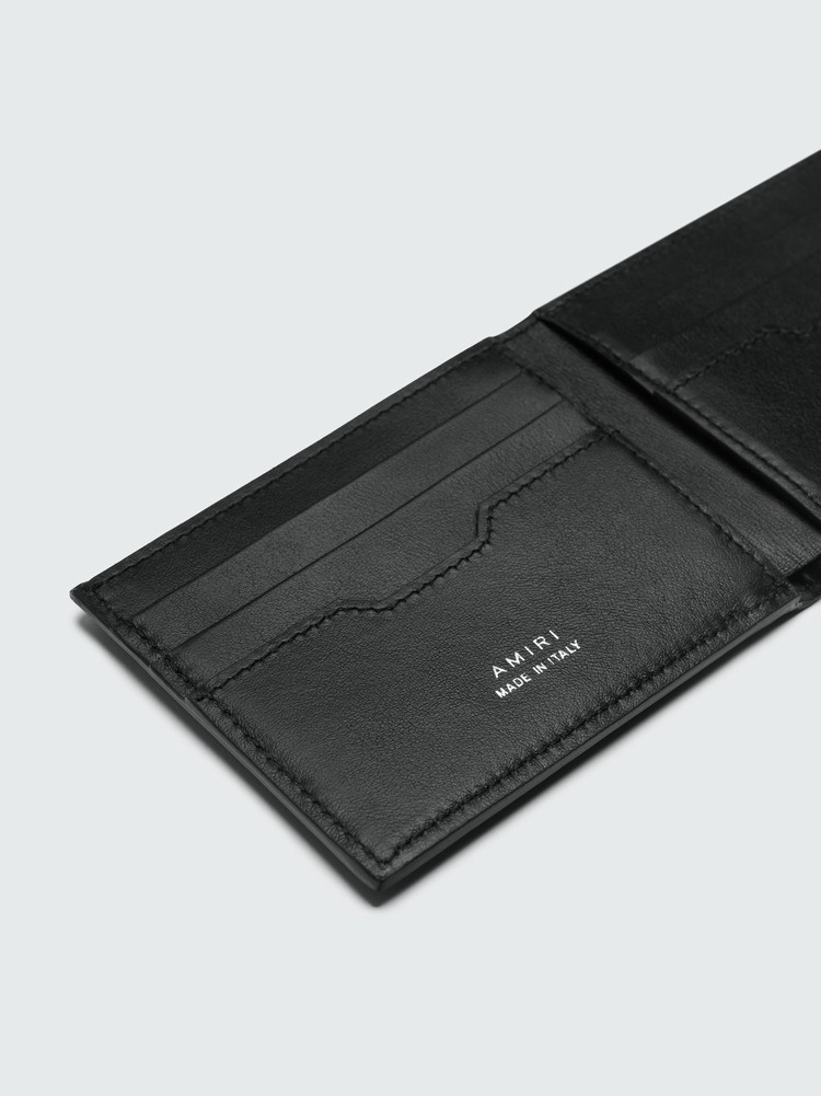 Amiri Nappa Logo Print Bifold Plånbok Svarta | 04873-RSQI