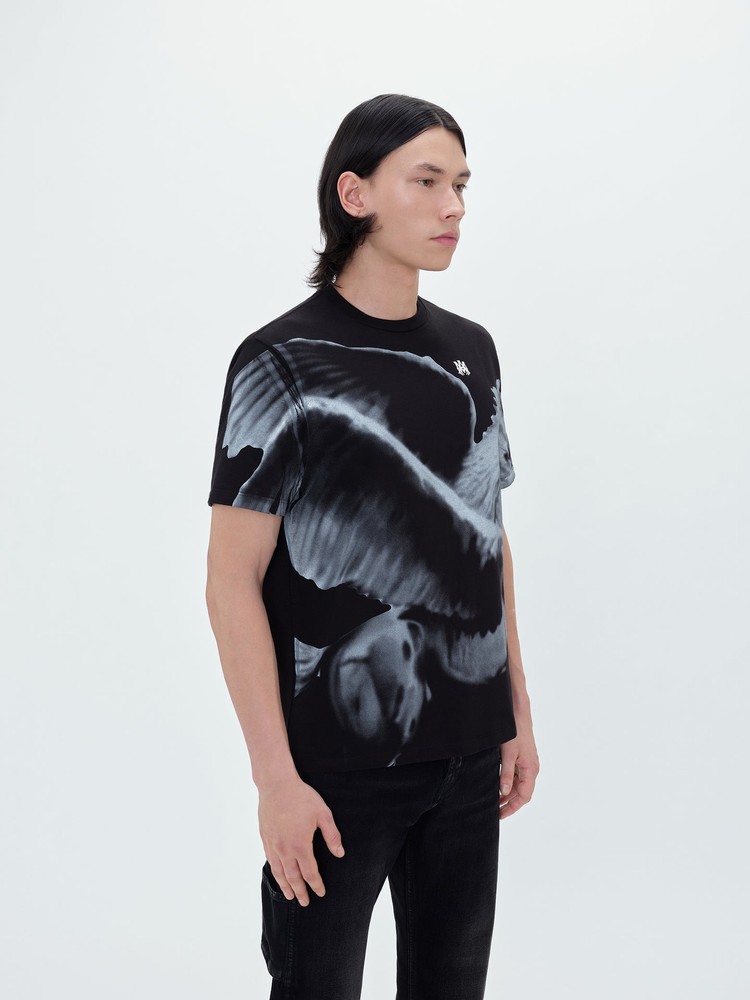 Amiri Oversized Pegasus T-shirt Herr Svarta | 41859-FDLX