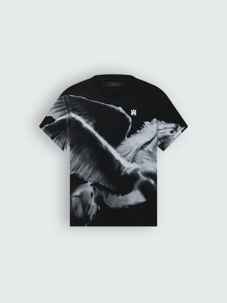 Amiri Oversized Pegasus T-shirt Herr Svarta | 41859-FDLX