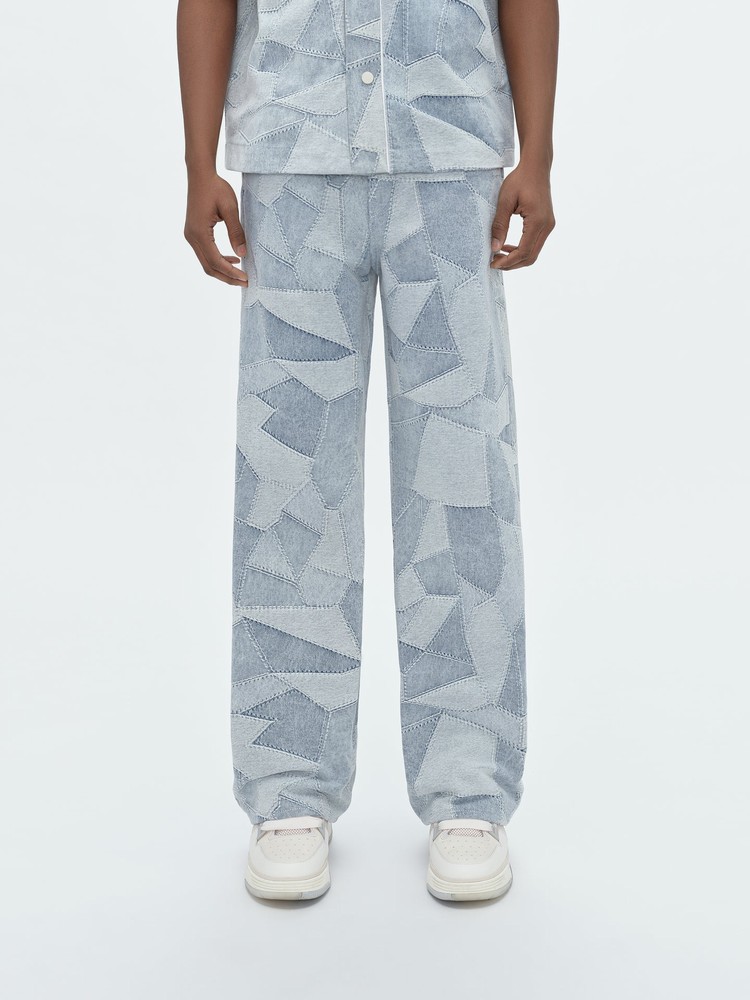 Amiri Patchworkgy Jeans Herr Grå Indigo | 98341-NWRX