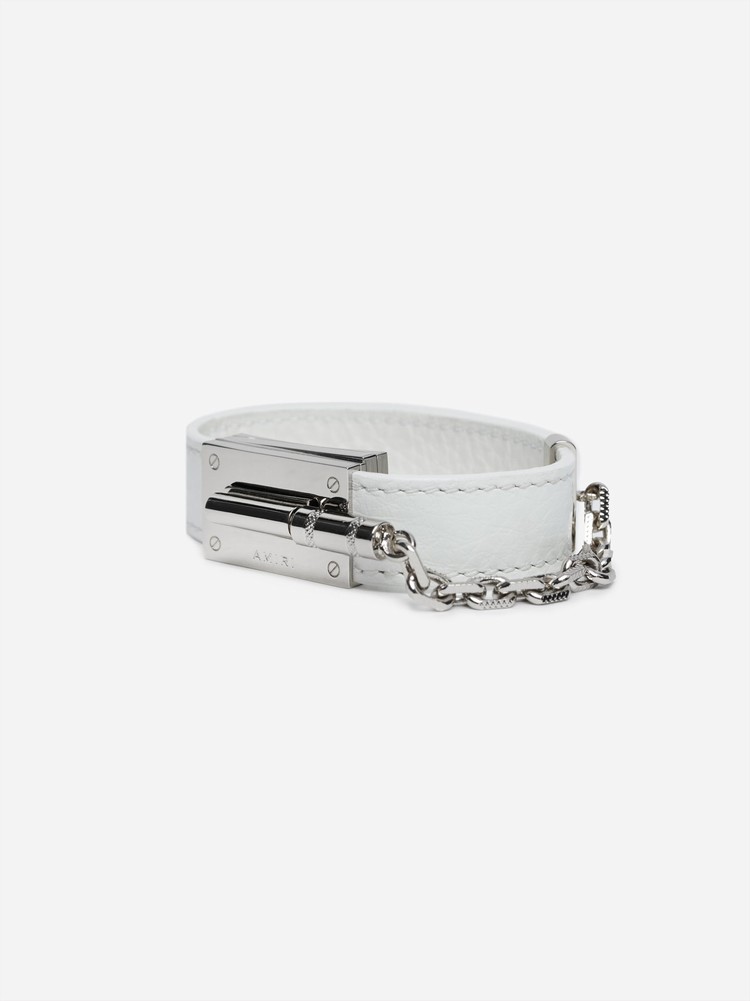 Amiri Pebbled Jax Bracelet Smycken Vita | 39028-CRHQ