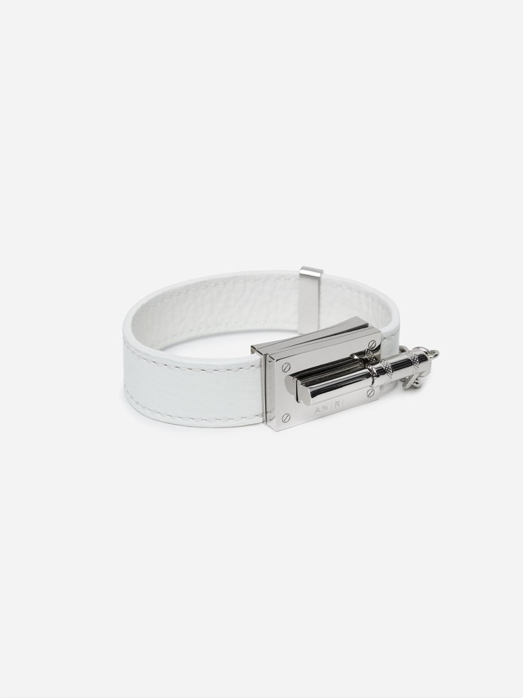 Amiri Pebbled Jax Bracelet Smycken Vita | 39028-CRHQ