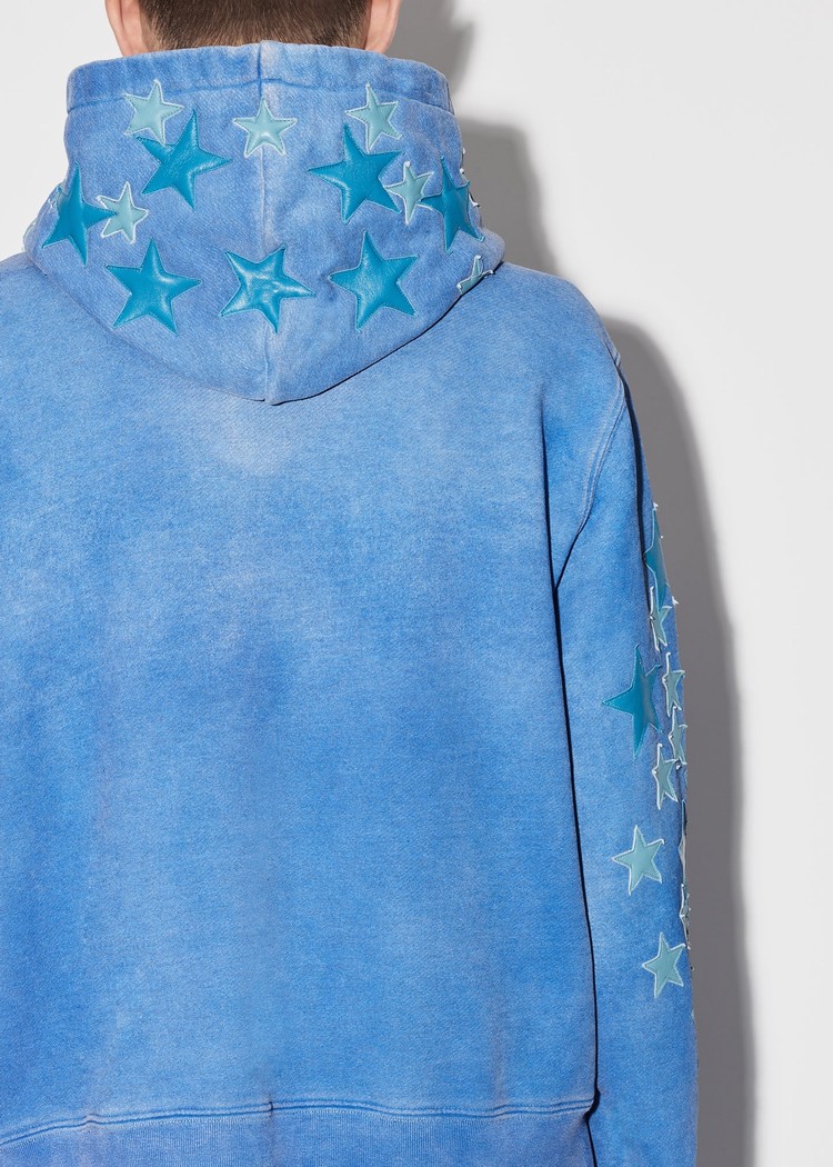 Amiri Pigment Spray Star Hoodie Herr Blå | 61978-ULKA