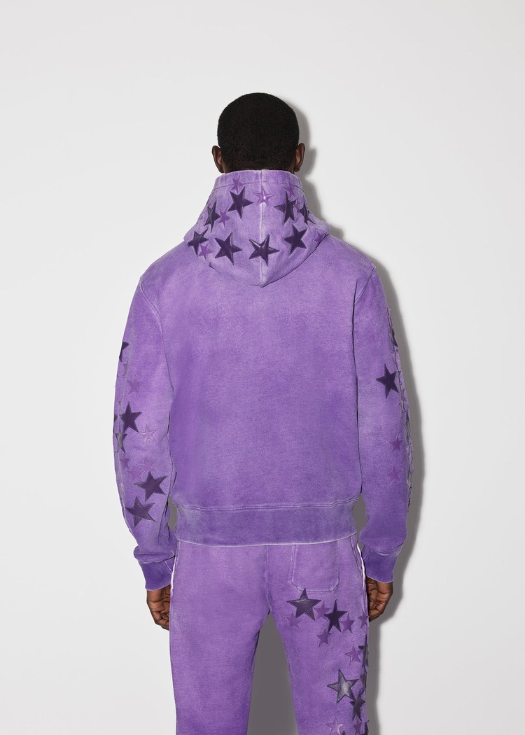 Amiri Pigment Spray Star Hoodie Herr Lila | 97350-QVDO