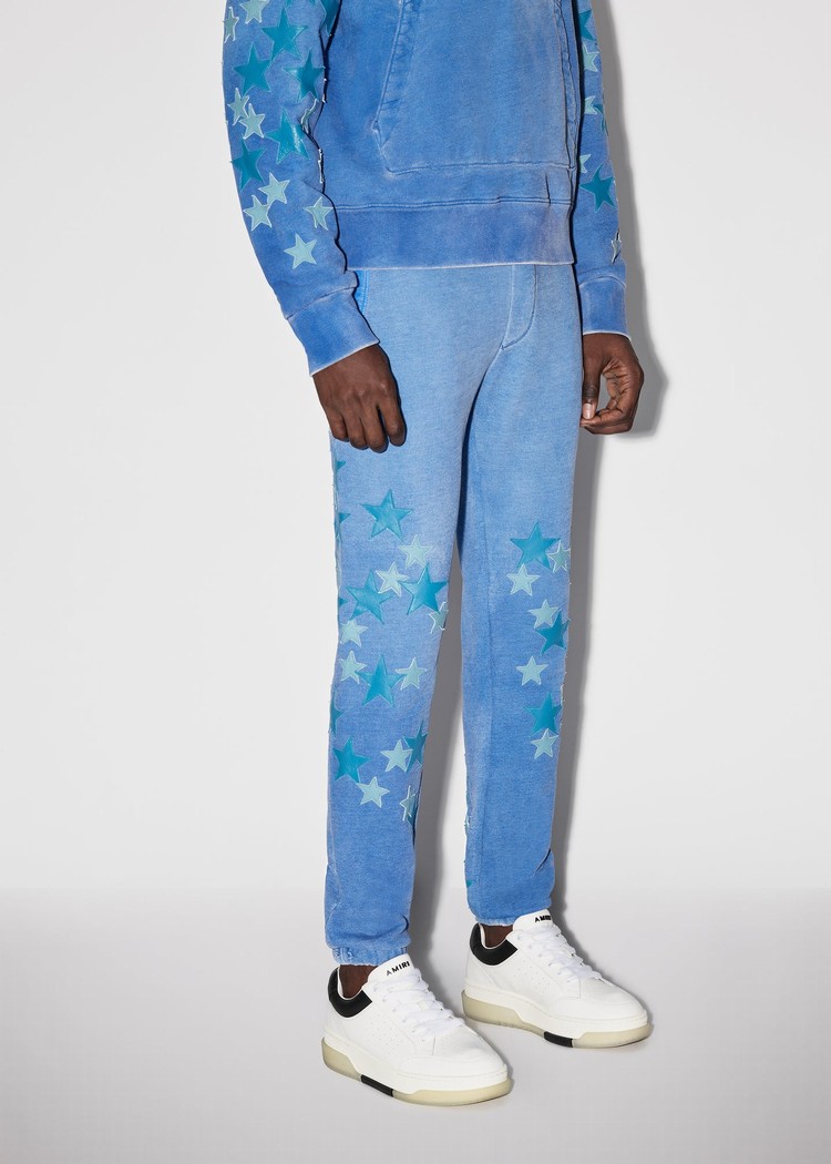 Amiri Pigment Spray Star Sweatpants Herr Blå | 85041-DJKW