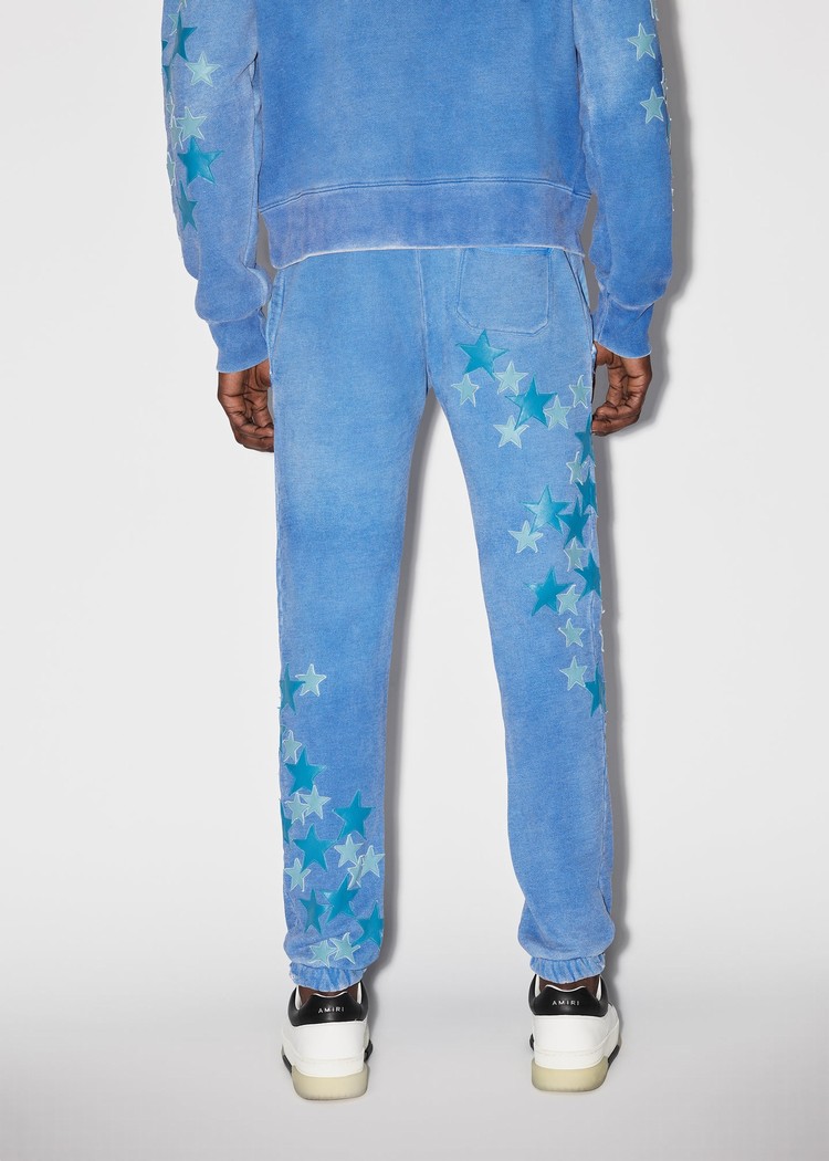 Amiri Pigment Spray Star Sweatpants Herr Blå | 85041-DJKW