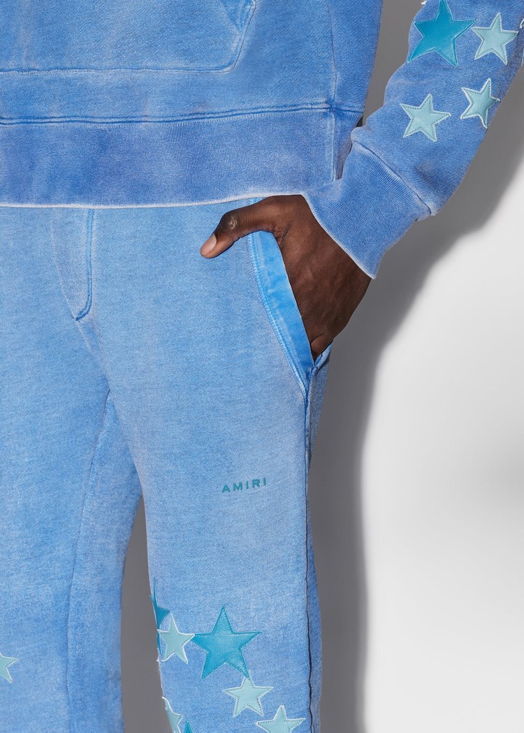 Amiri Pigment Spray Star Sweatpants Herr Blå | 85041-DJKW