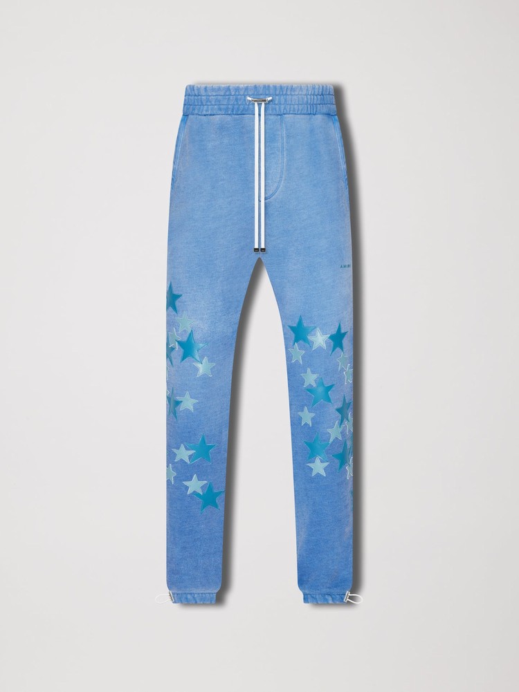 Amiri Pigment Spray Star Sweatpants Herr Blå | 85041-DJKW