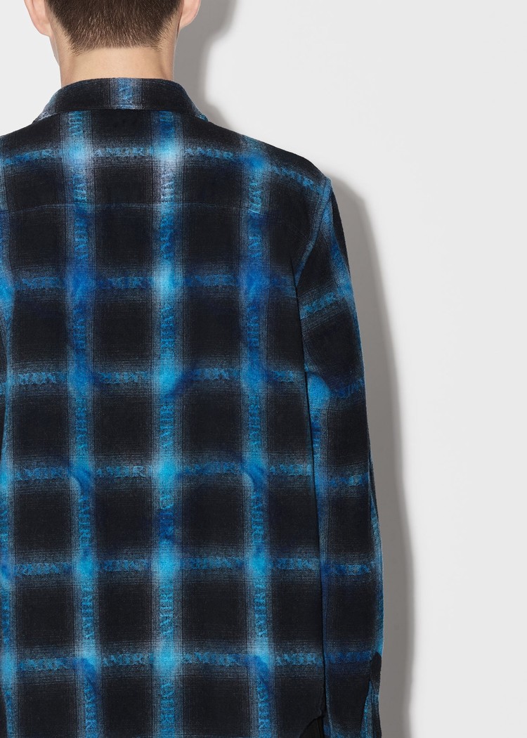 Amiri Plaid Skjorta Herr Blå | 42680-YVRA