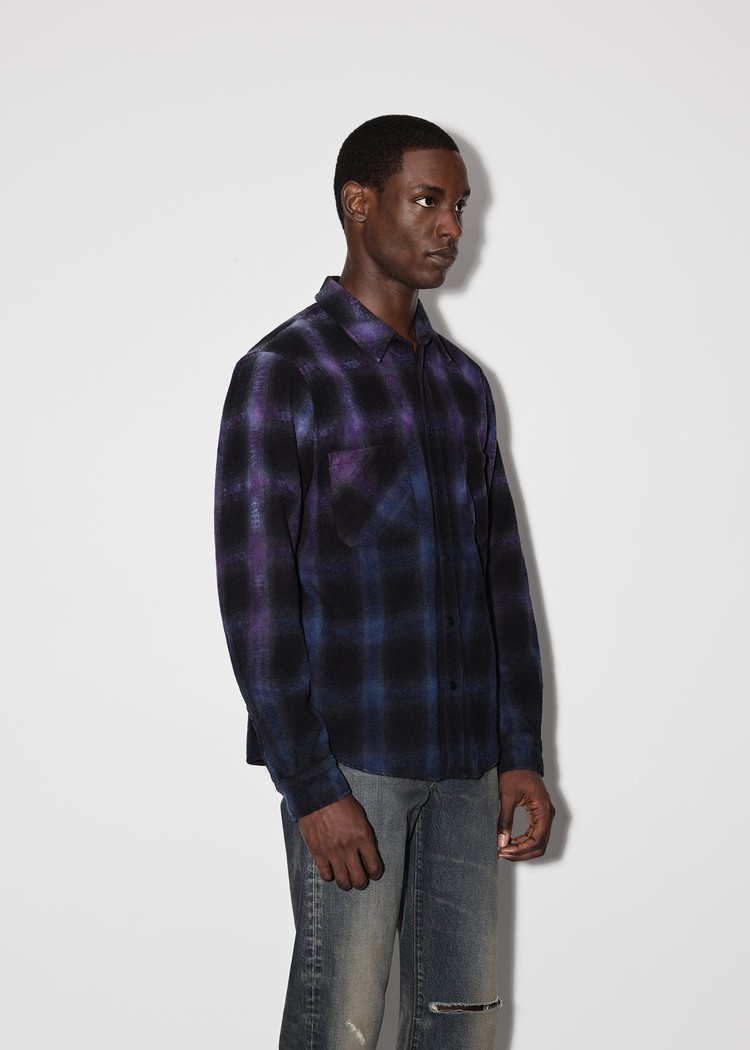 Amiri Plaid Skjorta Herr Lila | 79614-YCMD