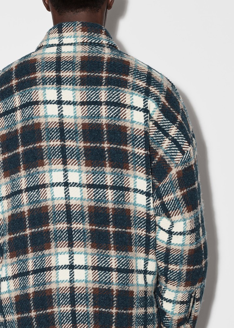 Amiri Plaid Skjorta Herr Turkos Vita | 52306-CXUF