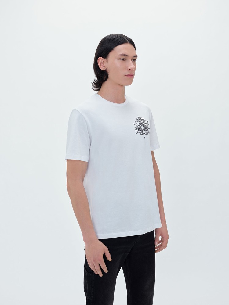 Amiri Precious Memories T-shirt Herr Vita | 67892-UVOC