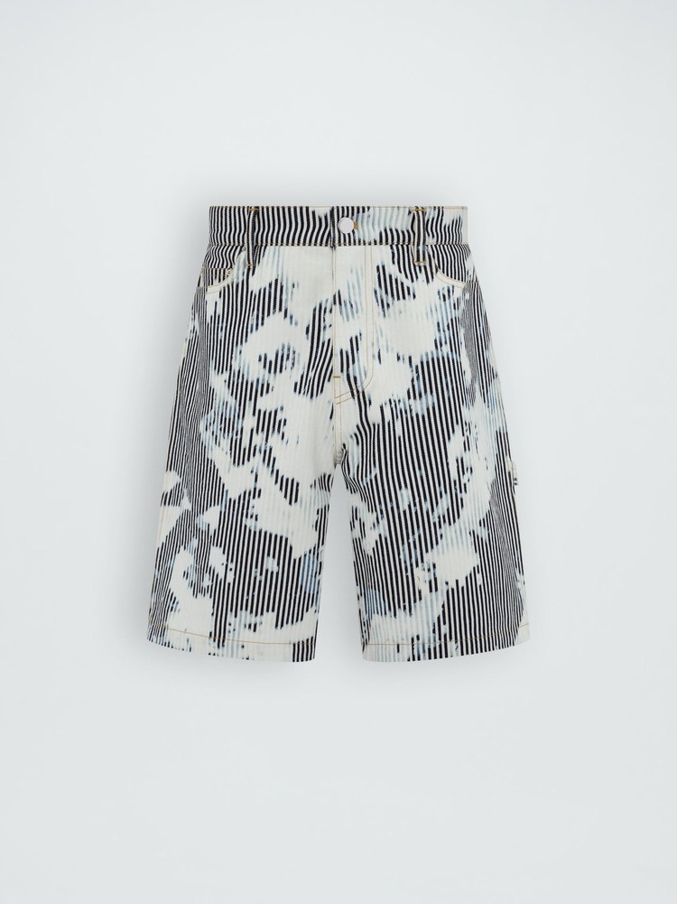 Amiri Randig Workman Shorts Herr Vita Svarta | 27136-RPKT